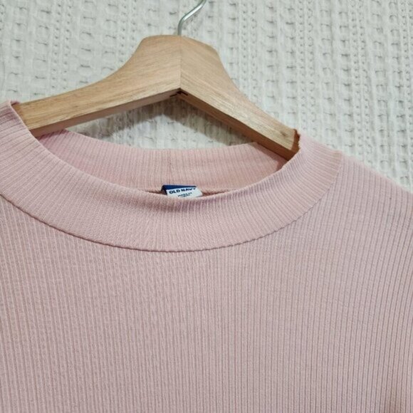 Old Navy Plus Size Luxe Mock Neck Ribbed Light Pink Swing Long Sleeve Top XXL - Picture 8 of 11